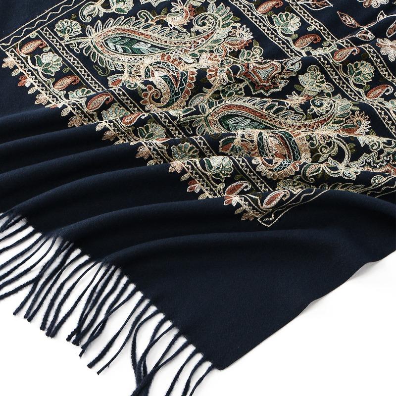 New Hot-selling Bohemian Imitation Cashmere Embroidered Shawl Scarf, Warm In Autumn and Winter, Thickened and Cold-proof, Outer Scarf Women