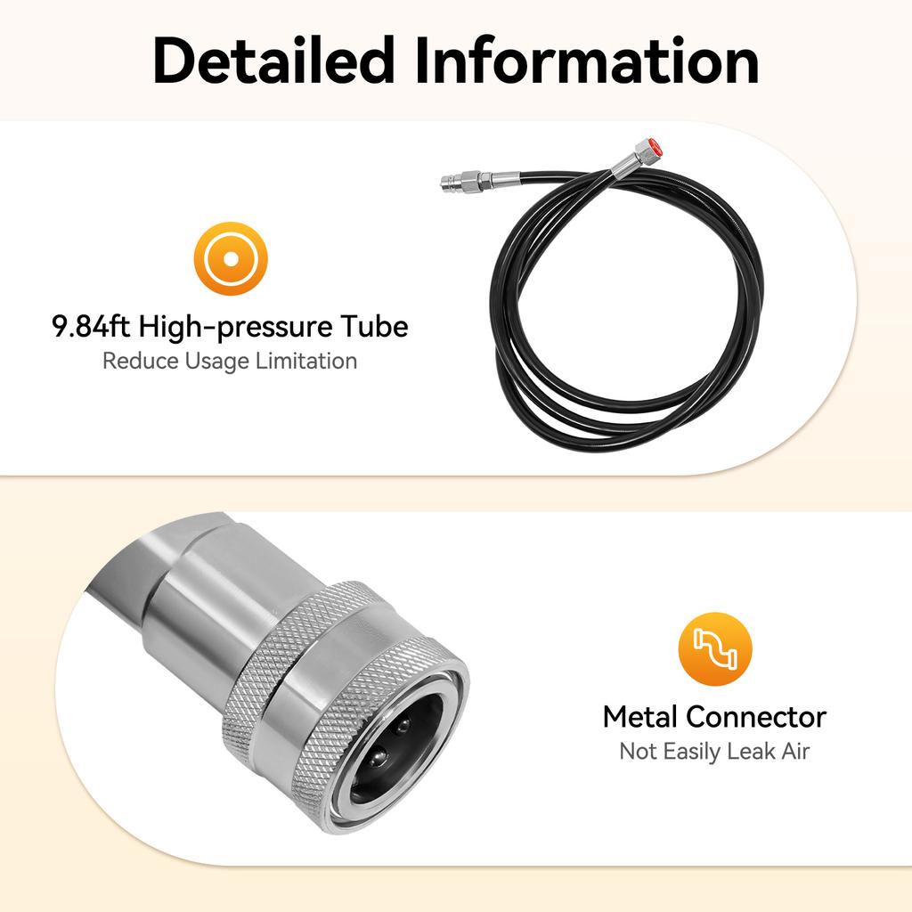 Ручная дым-машина CO2 Высокое давление 5-6 МПа, RGB LED Дымогенератор со шлангом 9,8 фута для сцены, свадьбы, вечеринки, DJ-клуба, мероприятия