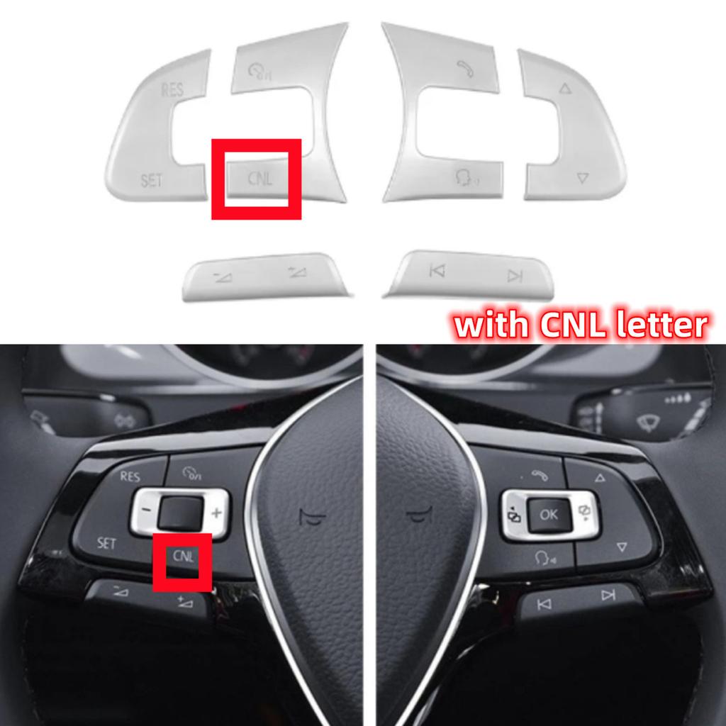 Для VW Volkswagen GOLF 7 MK7 Tiguan Passat B8 Sharan 2016-19 автомобилей многофункциональная кнопка рулевого колеса крышка ключа отделка наклейки