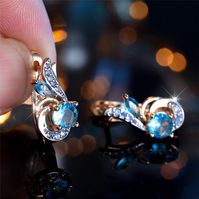 Изысканные серьги-капли с аквамариновым цирконом, роскошные золотистые серьги для свадебной вечеринки, ювелирные подарки