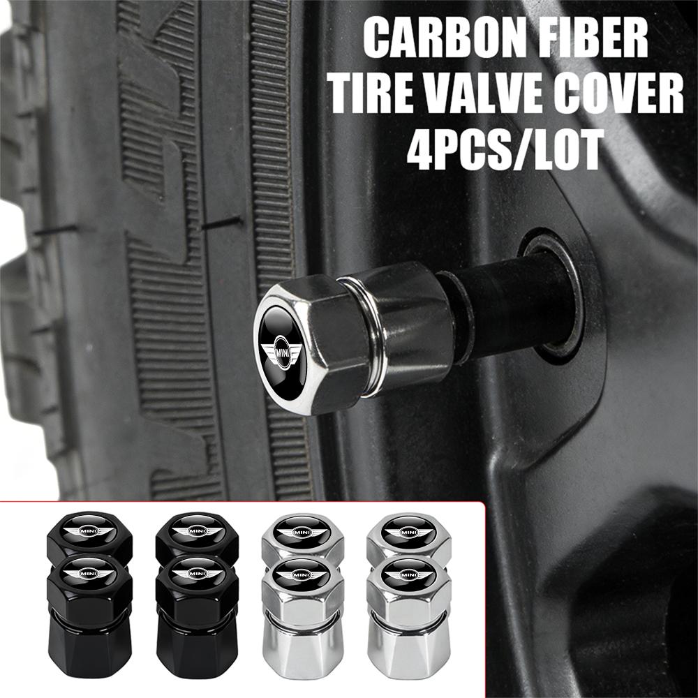 4PCS Car Styling Wheel Tyre Valve Caps Stem Covers Auto Accessories For MINI Cooper S JCW WORKS R55 R56 F55 F56 R57 R58 R59 R60 HFP1