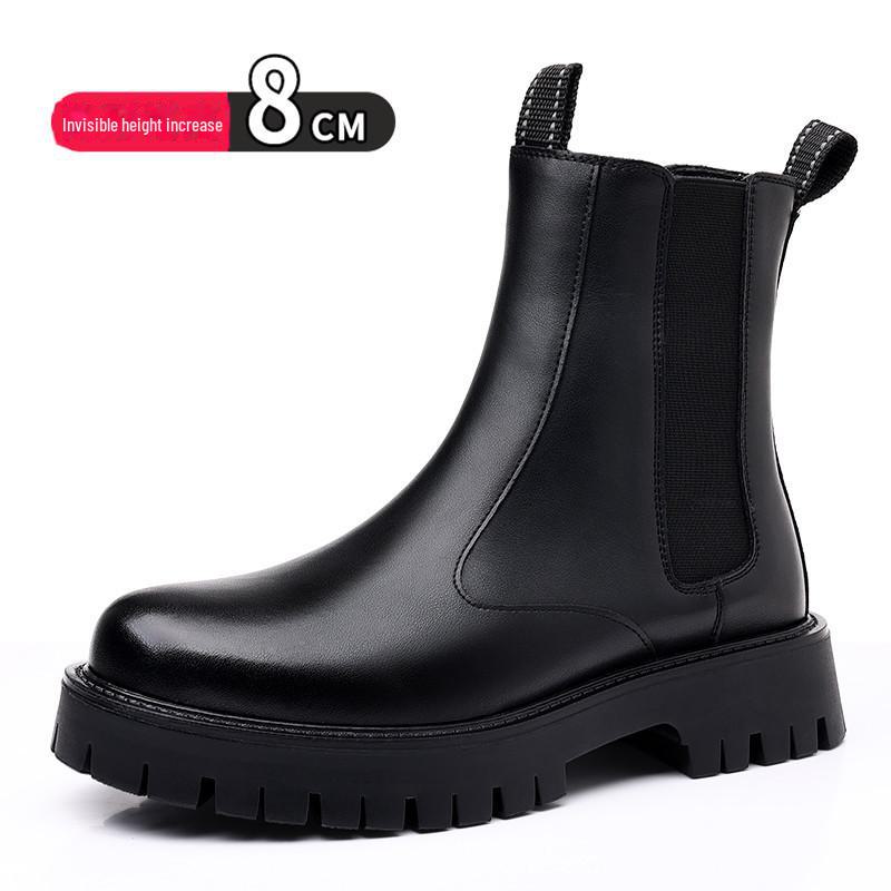 Мужские высокие ботинки Martin из натуральной кожи в британском стиле, толстая подошва, увеличение высоты на 8 см