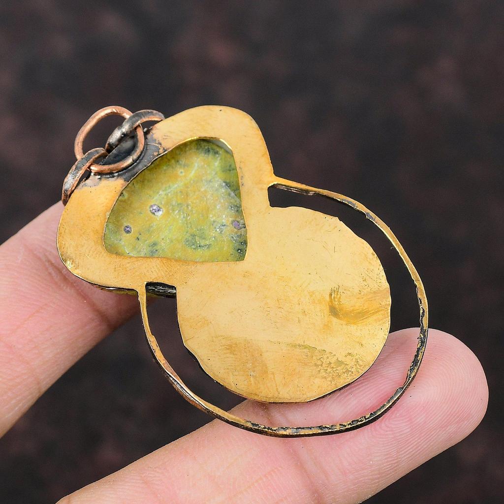 Подвеска из стихтита, медная подвеска, подвеска ручной работы, свадебное украшение, кулон из натурального драгоценного камня, изумительное медное украшение, подвеска в этническом стиле