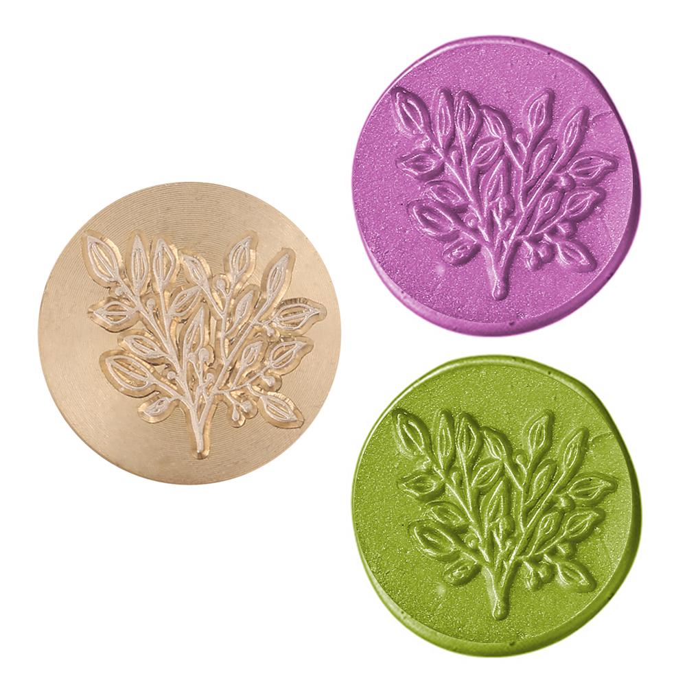 Специальный штамп для замены головы, винтажная огненная краска, растительный цветок, круглый сургуч для приглашений, скрапбукинга