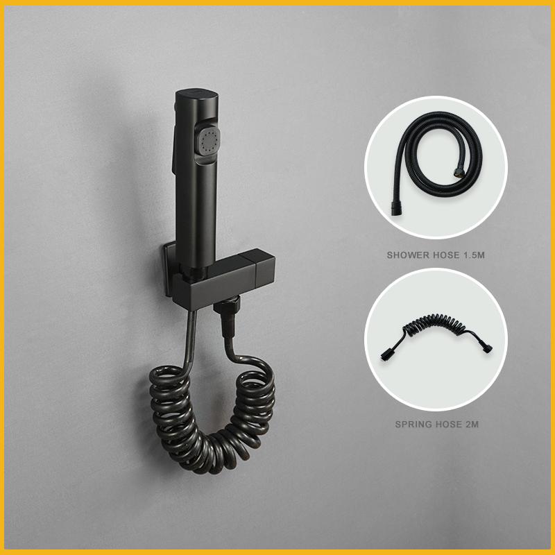 Белый ручной распылитель для туалета Mate Bidet, набор для ванной комнаты, настенный латунный угловой клапан, распылитель для туалета высокого давления из ABS