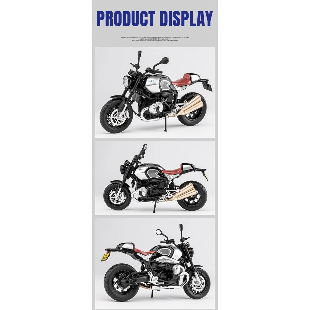 1/12 BMW R NINE T сплав ретро спортивный мотоцикл модель литой металлический уличный гоночный мотоцикл модель звуковая и световая детская игрушка подарок