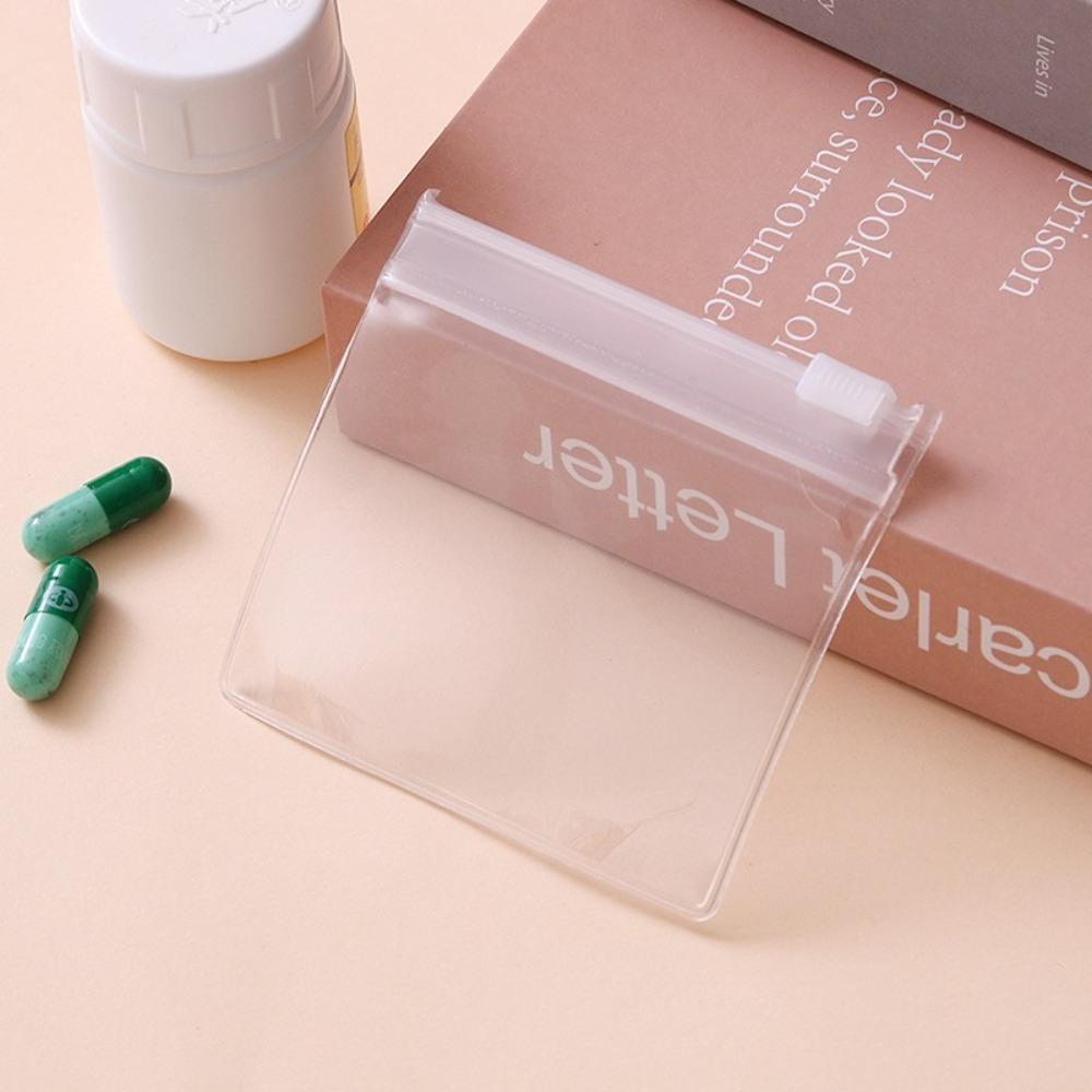 1/7/28pcs Translucent Pill Pouch With Zippered Pill Pouch Set Portable Pill Container Travel