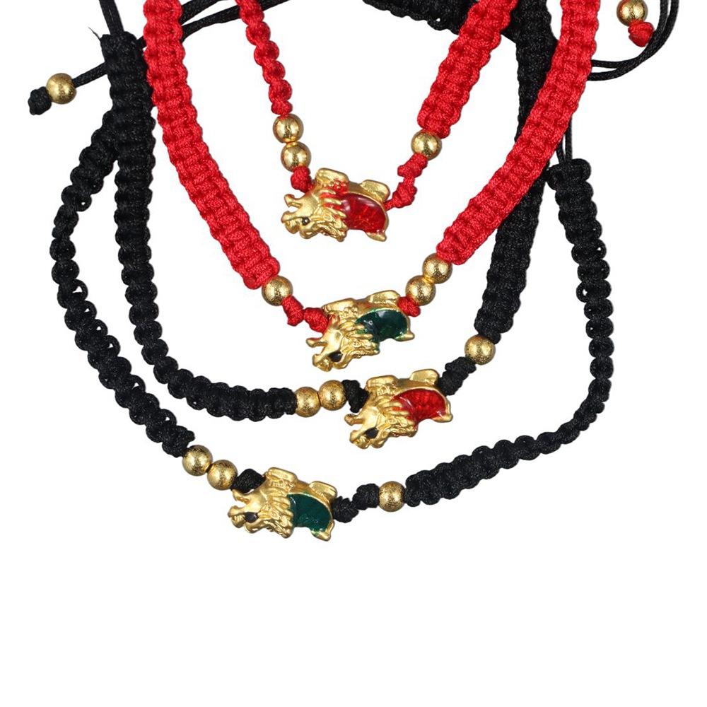 Браслет-подвеска Год Дракона Черепахи на Новый год Браслет Удачи Креативная Счастливая Красная Веревочка Девочки