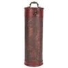 Antique Finish Wooden Wine Bottle Box Grape Pattern Artificial Leather Portable Red Wine Storage