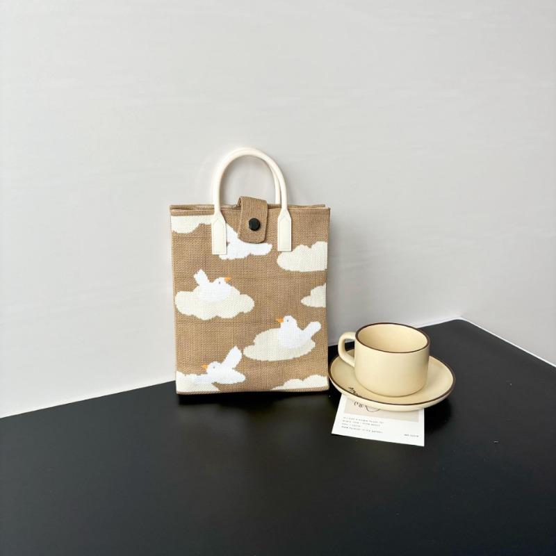 Премиальный стиль, сумка для мобильного телефона большой вместимости, вязаная сумка, нишевая, универсальная, на плечо, мессенджер, мультяшная, модная, дамская сумочка