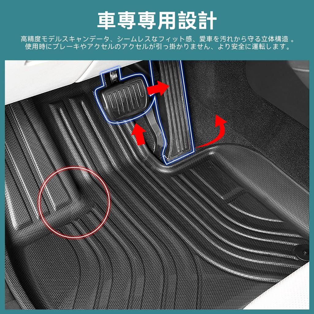 AHWZ Land Cruiser 250 Series Floor Luggage 3D Floor TPE Custom Easy Car Supplies 5-Passenger Mats, Second-Pass Mats, Mats, Mats, Waterproof, Material,