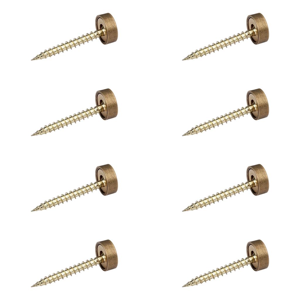 Упаковка из 8 прочных декоративных латунных винтов с зеркальными колпачками для крепления мебели, конструкция с защитой от ржавчины, мебельная фурнитура