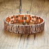Ikuinen Pure Copper Bracelets Men Hand Chain Vintage Wrist Band Magnetic Therapy Bracelet 21.5cm Copper Health Energy Jewelry