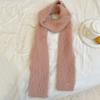 Y2K Plush Shawl Solid Color Long Narrow Scarves Punk Knitted Scarf  Outdoor