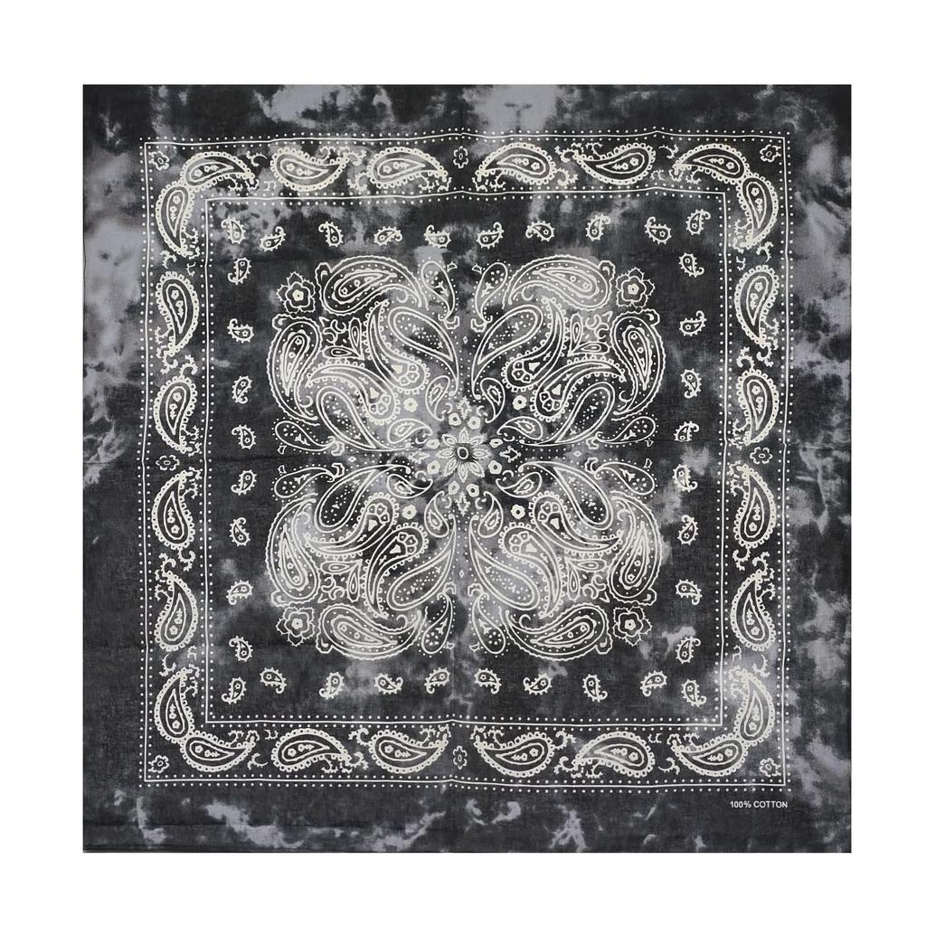 Треугольная бандана Paisley с черным тай-дай, 100% хлопок, для взрослых, 55 см x 55 см, черная