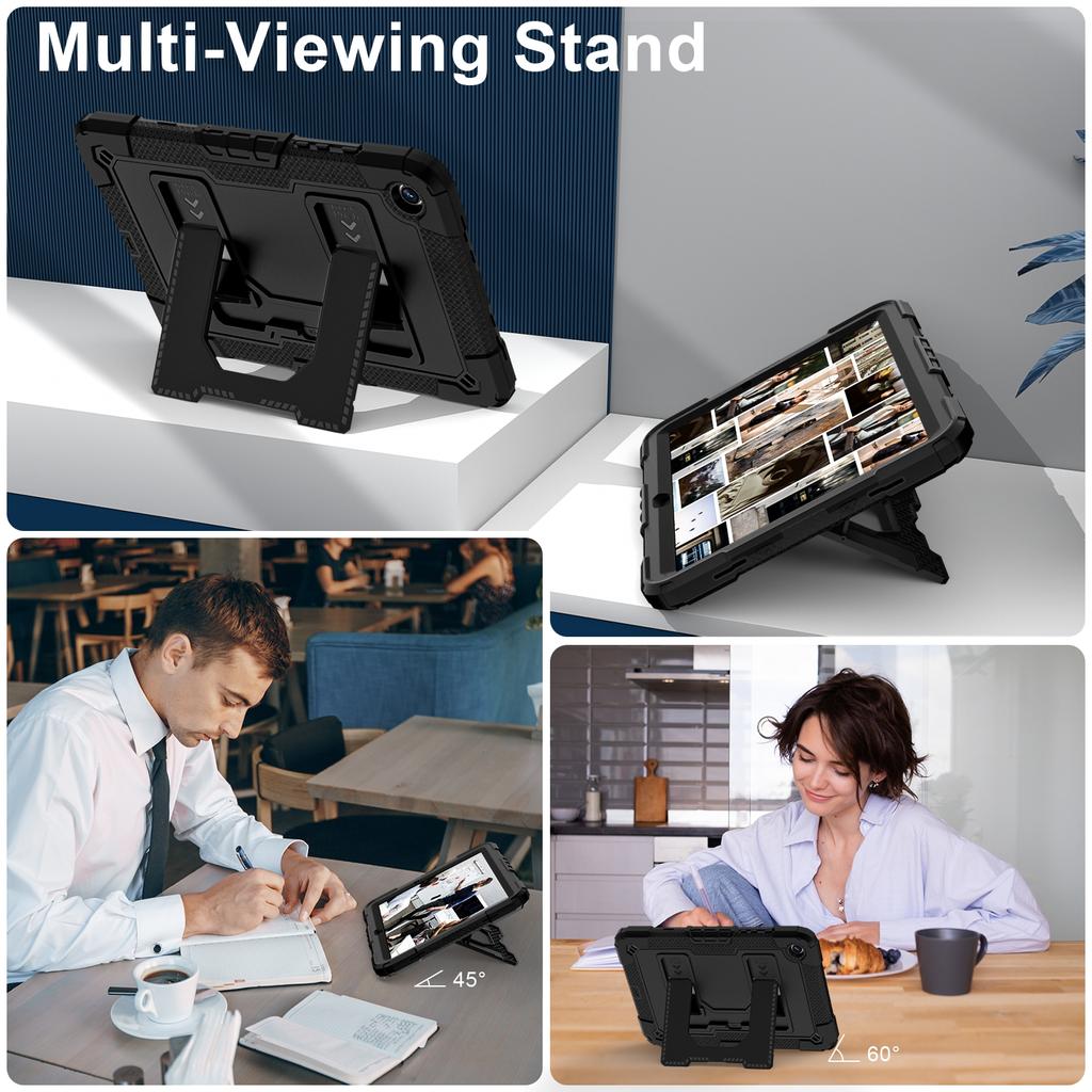 Чехол для Samsung Galaxy Tab A9+ с подставкой-ремнем, противоударный, ПК+силикон, чехол для планшета