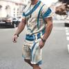 Summer Men's Sportswear Short-sleeved T-shirt Suit Two-piece Outdoor Travel Clothing Oversized Shorts Training Clothes