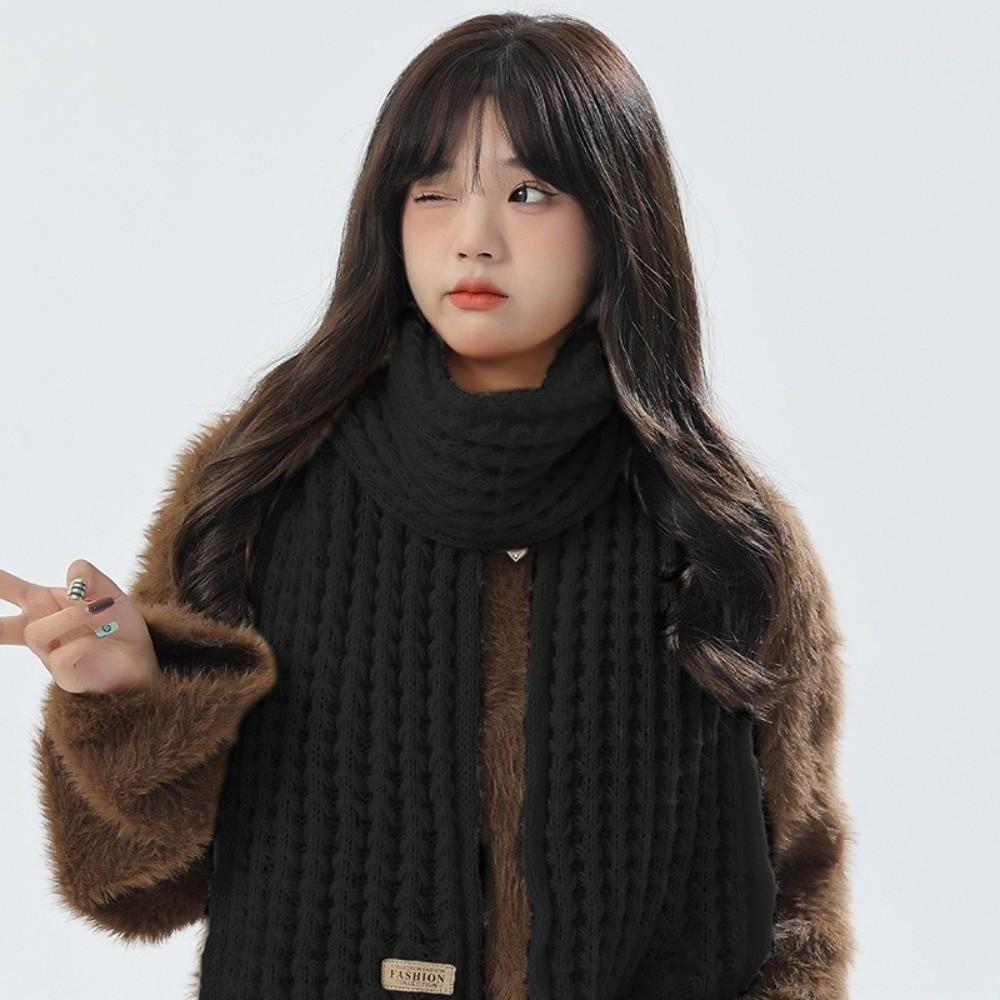 2Pcs Windproof Neck Guard Hat Set Korean Style Warm Scarf Fashion Knitted Hat Scarf Winter Autumn