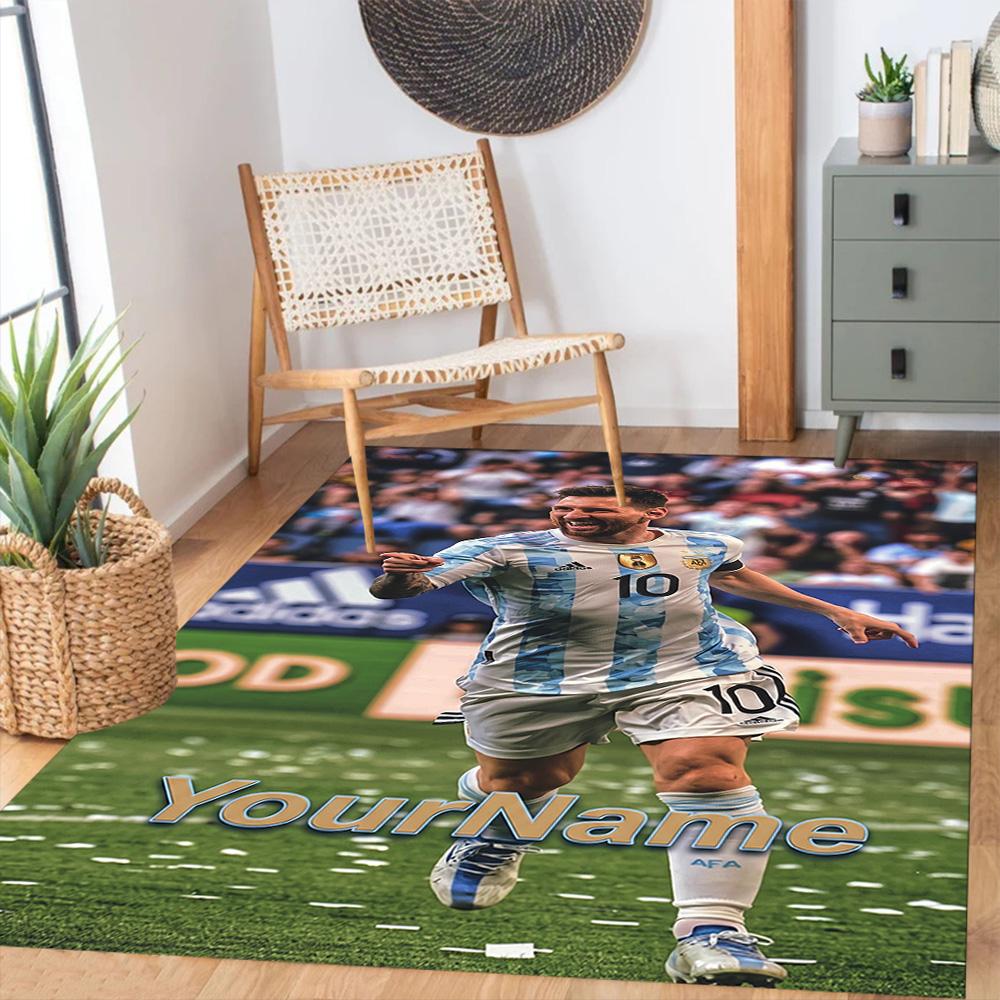 Messi 400 Customize Your Name Area Rug Perfect for Study room Kitchen Entryway Playrooms Antislip Carpet Decorate Offices