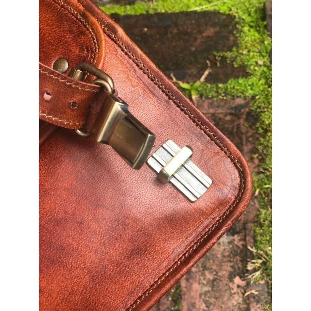 Стильная маленькая коричневая кожаная сумка, кожаная сумка-мессенджер в винтажном стиле, сумка через плечо размером 7 x 9 дюймов, сумка из потертой кожи, сумка Fairtrade.