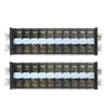 2pcs Screw Terminal Strip Dual Rows 660V 20A Dustproof Cover Safe Multipurpose Wire Barrier Block