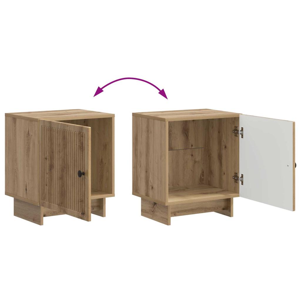 Nightstand Set of 2 Artisan Oak Finish 43 x 34.5 x 50 cm Engineered Wood