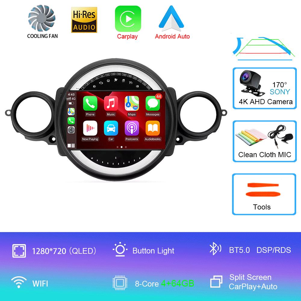 Car Radio Android 14 For BMW Mini Cooper R56 R60 R51 2006 - 2015 GPS Carplay Navigation Stereo Auto DSP BT DVD Multimedia Player