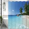Занавеска для душа «Океанский пляж с кокосовой пальмой», Декоративная занавеска для душа для ванной комнаты, Водонепроницаемая занавеска для душа с крючками