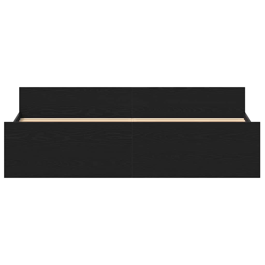 Bed Frame without Mattress Black Oak Finish 180 x 200 cm Engineered Wood