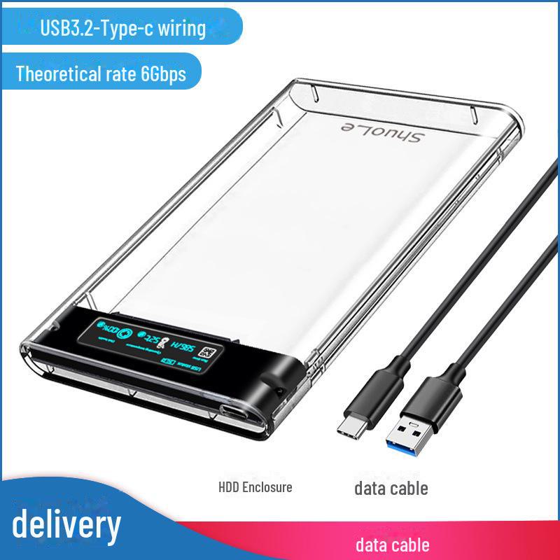 2.5" Transparent ABS USB 3.0 External Hard Drive Enclosure for SSD and HDD