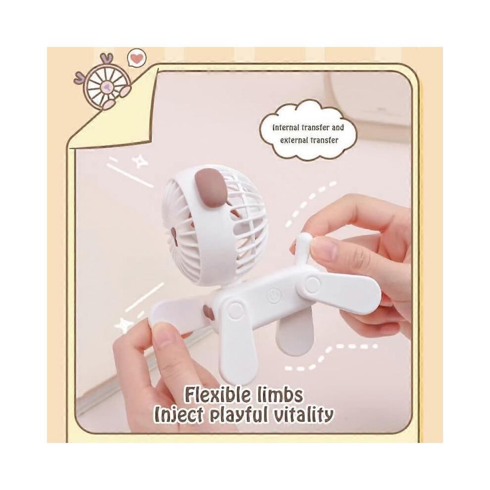 Portable Handheld Fan, Mini Dog USB Fan, Rechargeable Fan with 3 Speeds, Adjustable Wind Power, Small Electric Fan