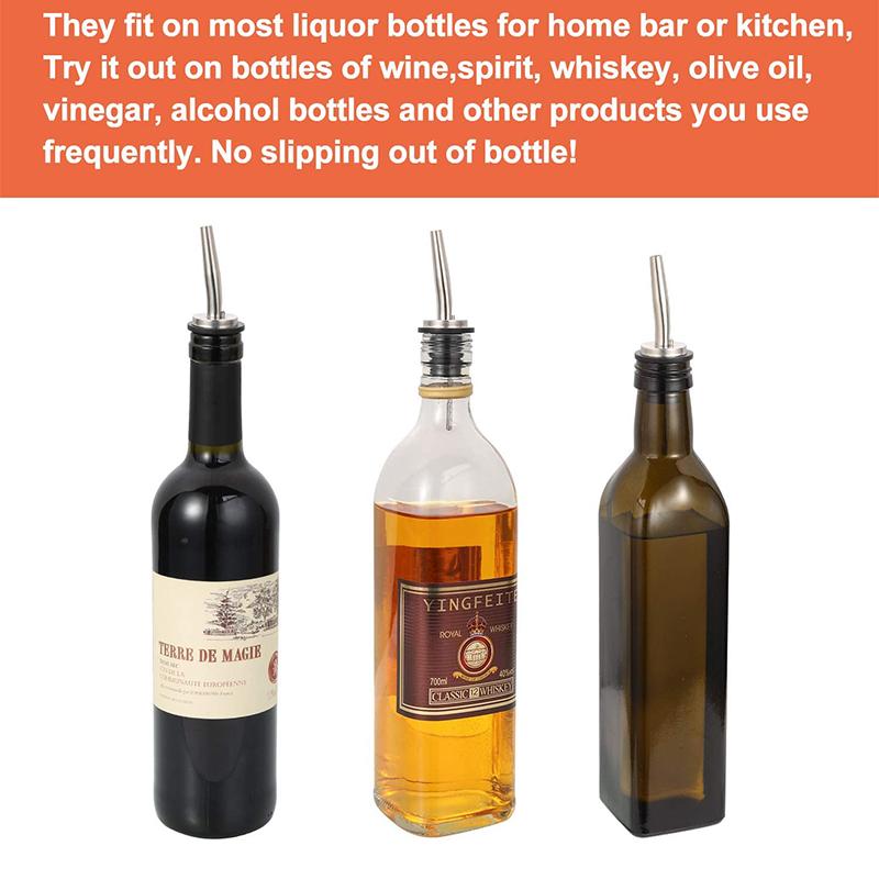 Классические дозаторы для бутылок из нержавеющей стали, дозаторы для ликера с резиновыми пылезащитными колпачками, насадка для оливкового масла, насадки для быстрого налива JT68