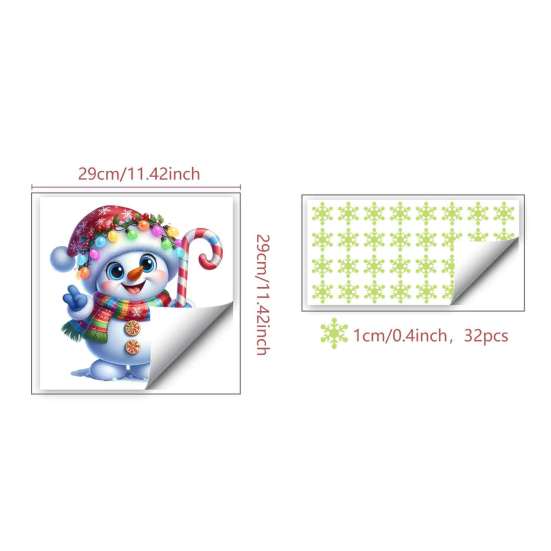 Luminous Bathroom Stickers Christmas Glow in The Dark Toilet Lid Decals, with Snowman Indoor Outdoor Festive Ornaments Santa Reindeer Penguin