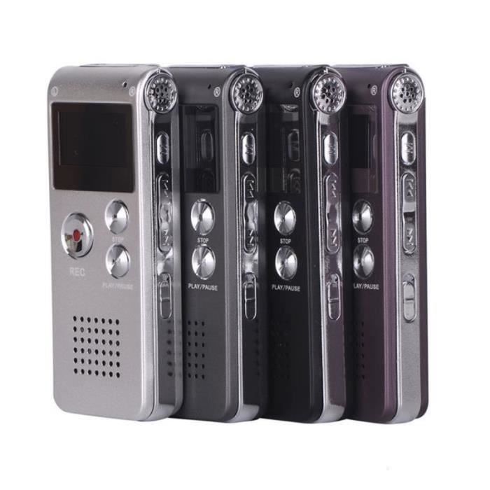 Enregistreur vocal numérique - LECHEO - Dictaphone - 8 Go - Enregistrement téléphonique - Noir