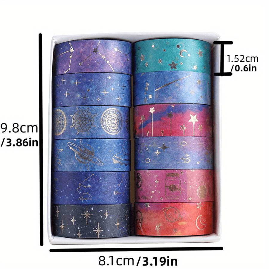 12 шт./кор., лента со звездами, планетой Васи, золотая фольга, маскирующая лента, кавайная декоративная клейкая лента, наклейка, скрапбукинг, дневник, канцелярские принадлежности