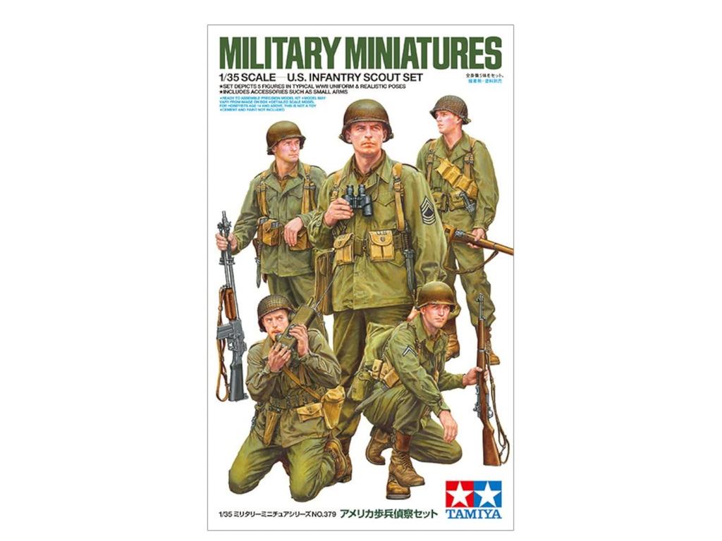 Tamiya 1/35 Military Miniature Series No. 379 U.S. Infantry Reconnaissance Set Plastic Model 35379 (Pre-painted)