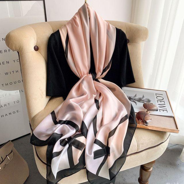 Элитный бренд, шелковый шарф, женский длинный шаль, мусульманский хиджаб, шарфы, пашмины, женские пляжные палантины, бандана, платок, парео 90*180 см