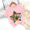 PAW Patrol Children Short Sleeve Tshirt Cartoon Chase Skye Print Pullover Boys Girls Summer Breathable Casual Cotton Tops Gifts