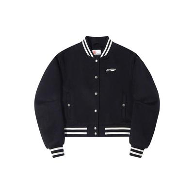 Li Ning X Pleasures Collaboration Letter Stripe однобортный пиджак женские куртки черный AJDT754-2