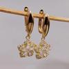 Новые роскошные серьги-капли с цветком циркона для женщин, модные серьги золотого цвета, ювелирные изделия, аксессуары для свадебной вечеринки