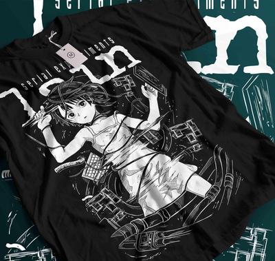 Рубашка Lain Iwakura, Рубашка Lain, Рубашка Serial Experiments Lain, Аниме Рубашка, Уличная одежда, Рубашка Аниме Манга, Аниме Графическая футболка, Любитель Аниме
