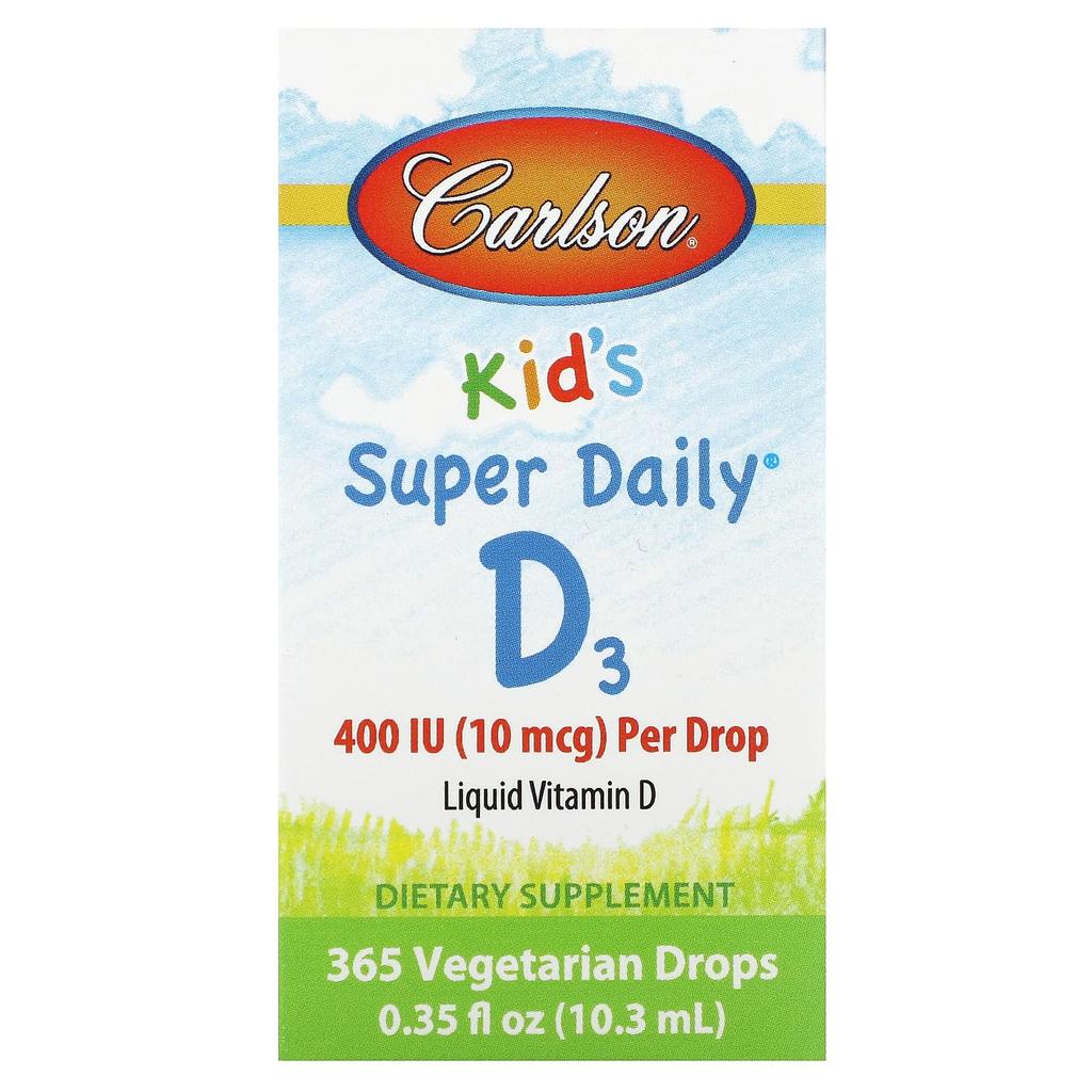 Детский Super Daily® D3, 10 мкг(400МЕ), 10.3мл(0.35 жидких унций)