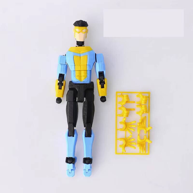 3D-печатная шарнирная экшн-фигурка Неуязвимый Знак Многосуставная подвижная модель Коллекционная игрушка Полосатый дизайн 13 см