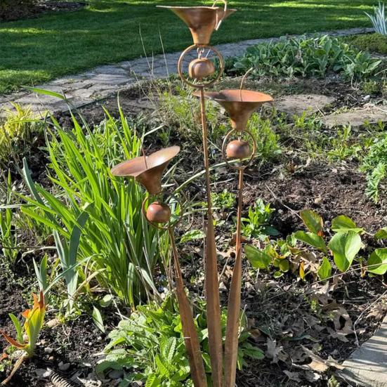 Калла лилия садовый колышек металлический колышек цветы с колокольчиками уличные художественные цветы наземный ветряной колокольчик для патио газон двор декор