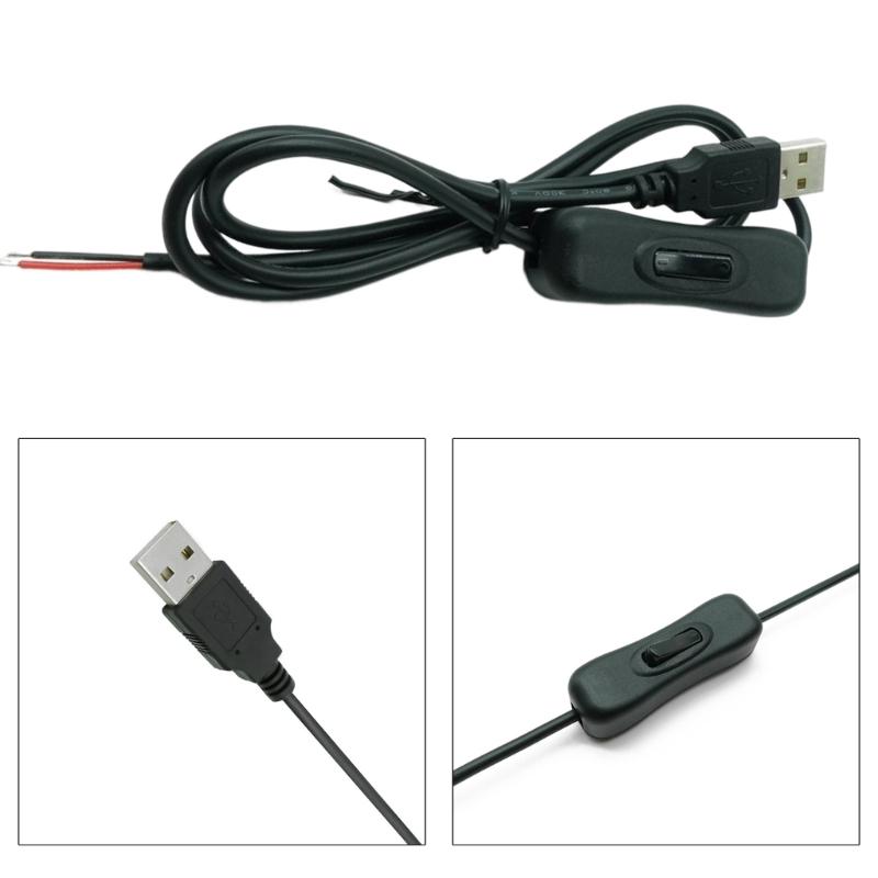 5V USB Разъем Папа 2 Pin 2 Провода Кабель Питания Зарядки Разъем для DIY 1м/1.5м Провод Кабель-Косичка DIY С Выключателем Вкл/Выкл