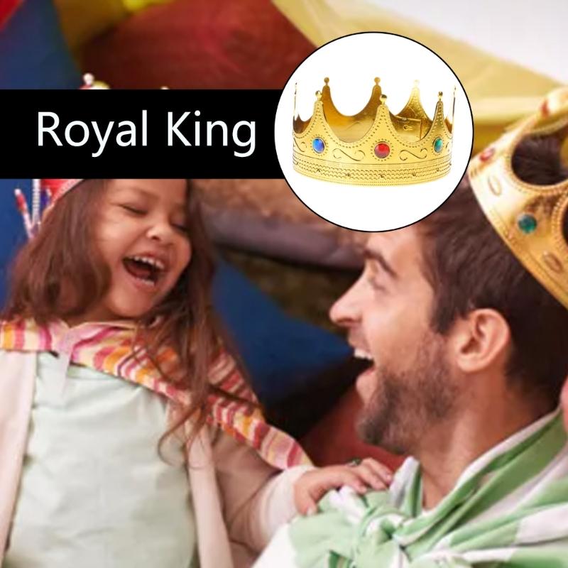 Golden Royal King Crowns,Delicate Birthday Crown Hat Princed Costume Accessories Halloween Shower Party Photo Props