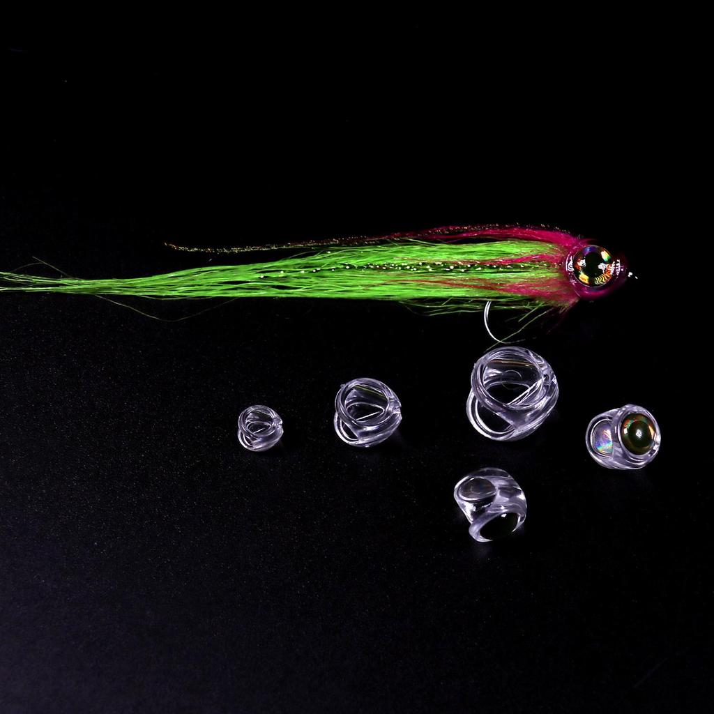 10PCS Fly Tying Fish Skull Fish Mask Head for Streamer Flies with 3D Eyes Fly Fishing Bait Fish Pike Lure Making Material