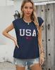 New American Flag Sweater European And American Fashion Round Neck Sleeveless Jacquard Plus Embroidered Top Women'S Factory