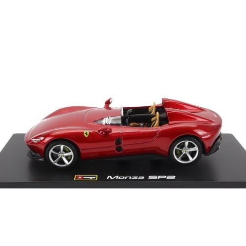Bburago Ferrari Monza 1/43 Scale Diecast Model Car, FERRARI MONZA SP2 2018 (Red Metallic), Signature Series