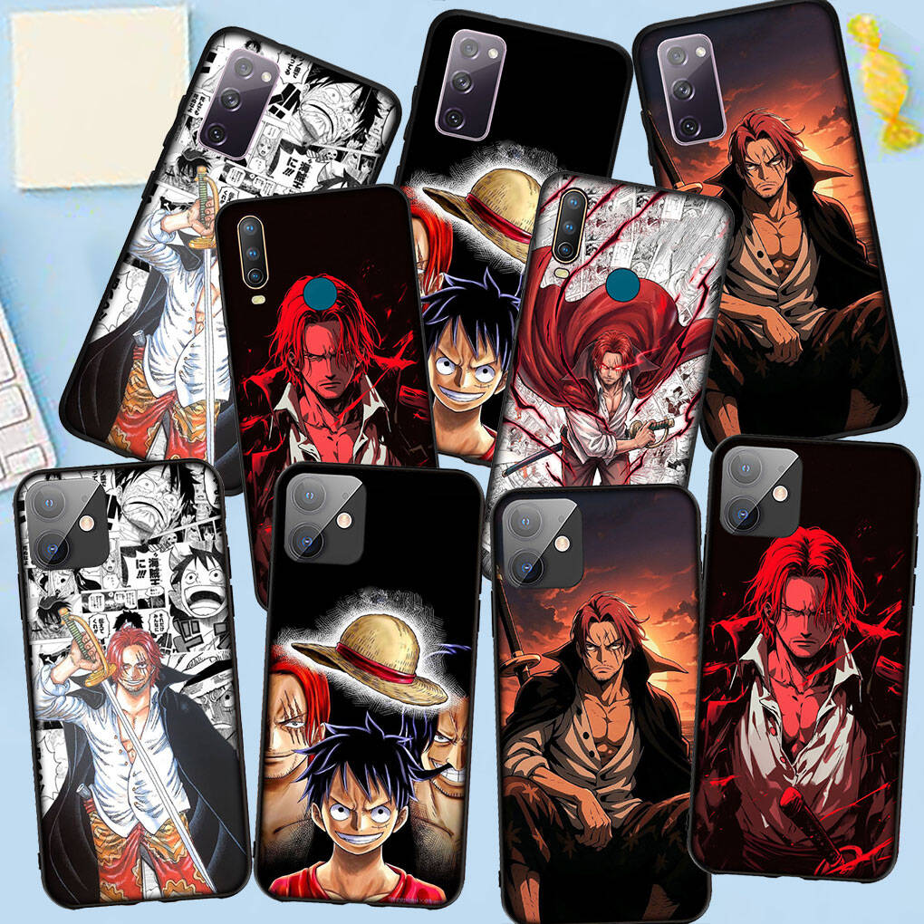 Phone Case for iPhone 17 15 16 Plus Redmi Note 14 12 11 13 Pro Max Huawei P30 P20 Lite OPPO A60 A40 A80 A38 A54 Shanks One Pieces Luffy Red Hair Cover